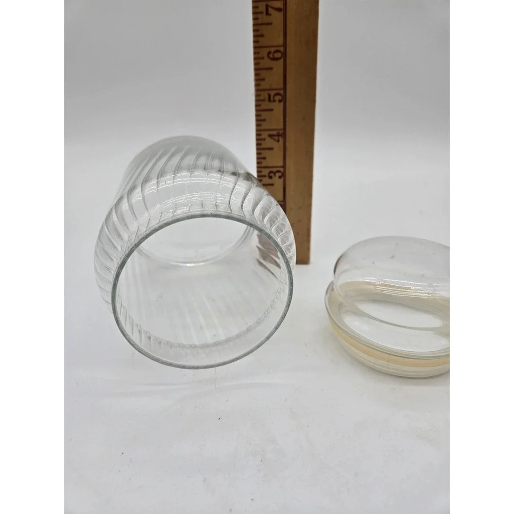 Glass Storage Jar Vintage‎ Swirled Pattern Apothecary Wedding Candy Canister